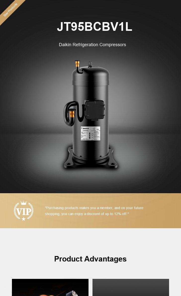 Daikin Compressor JT95BCBV1L, technical parameters pdf, structure diagram